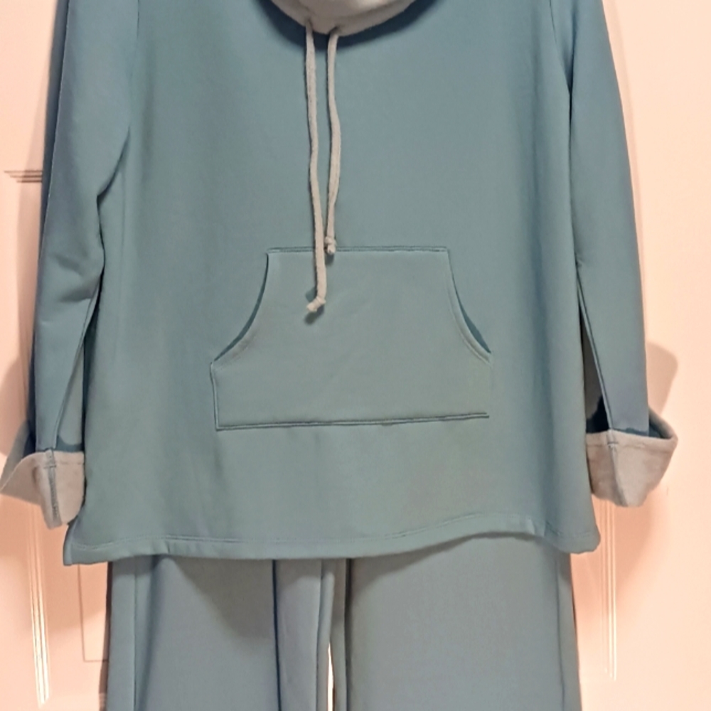 Pajamagram 2pc Aqua Pajama Set. Fleece XL